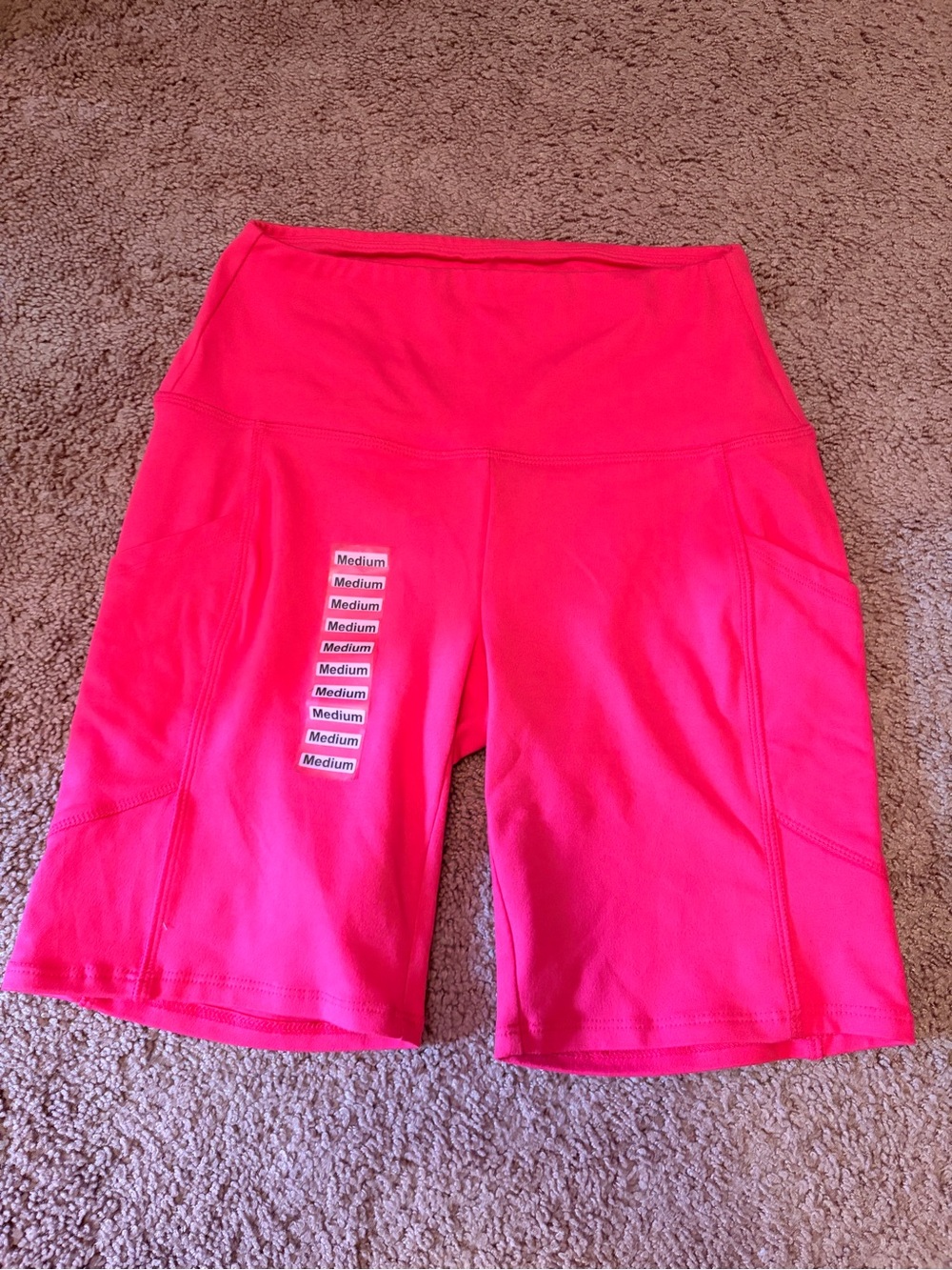 Bright Pink Women's High-Waist Active Shorts